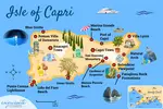 Illustrated Capri map with the best things to do in Capri clearly marked