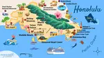 Searching for a Honolulu map? You’ve come to the right place. This simple illustrated map of Honolulu includes some of the city’s most popular attractions.