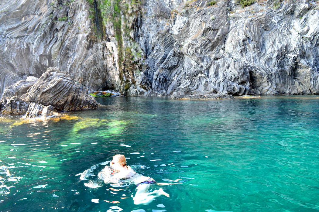 Swimming in the Cinque Terre sea