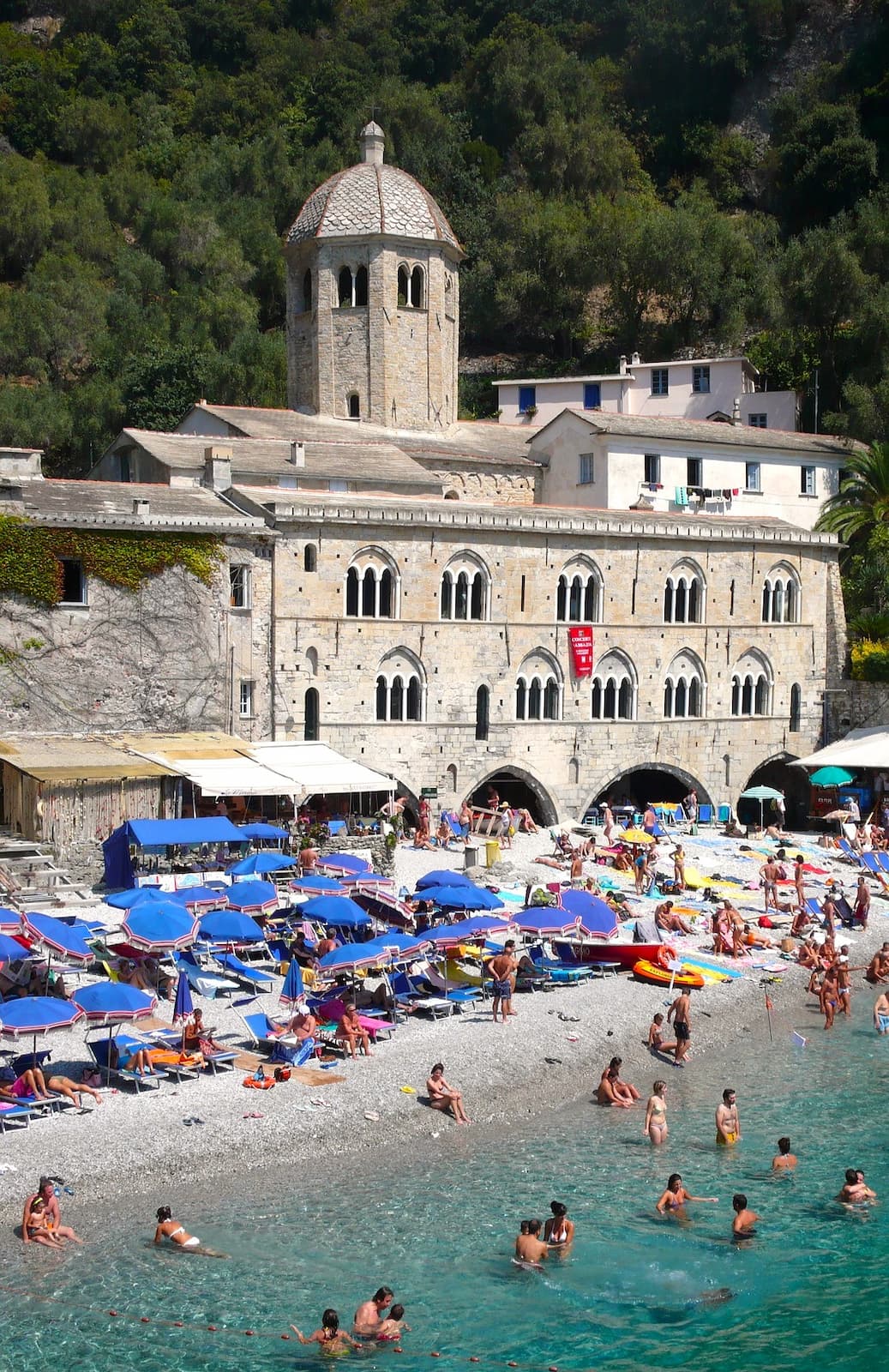 The Abbey of San Fruttuoso makes for a great day trip from Santa Margherita Ligure along the Italian Riviera View of the Abbey of San Fruttuoso from the sea