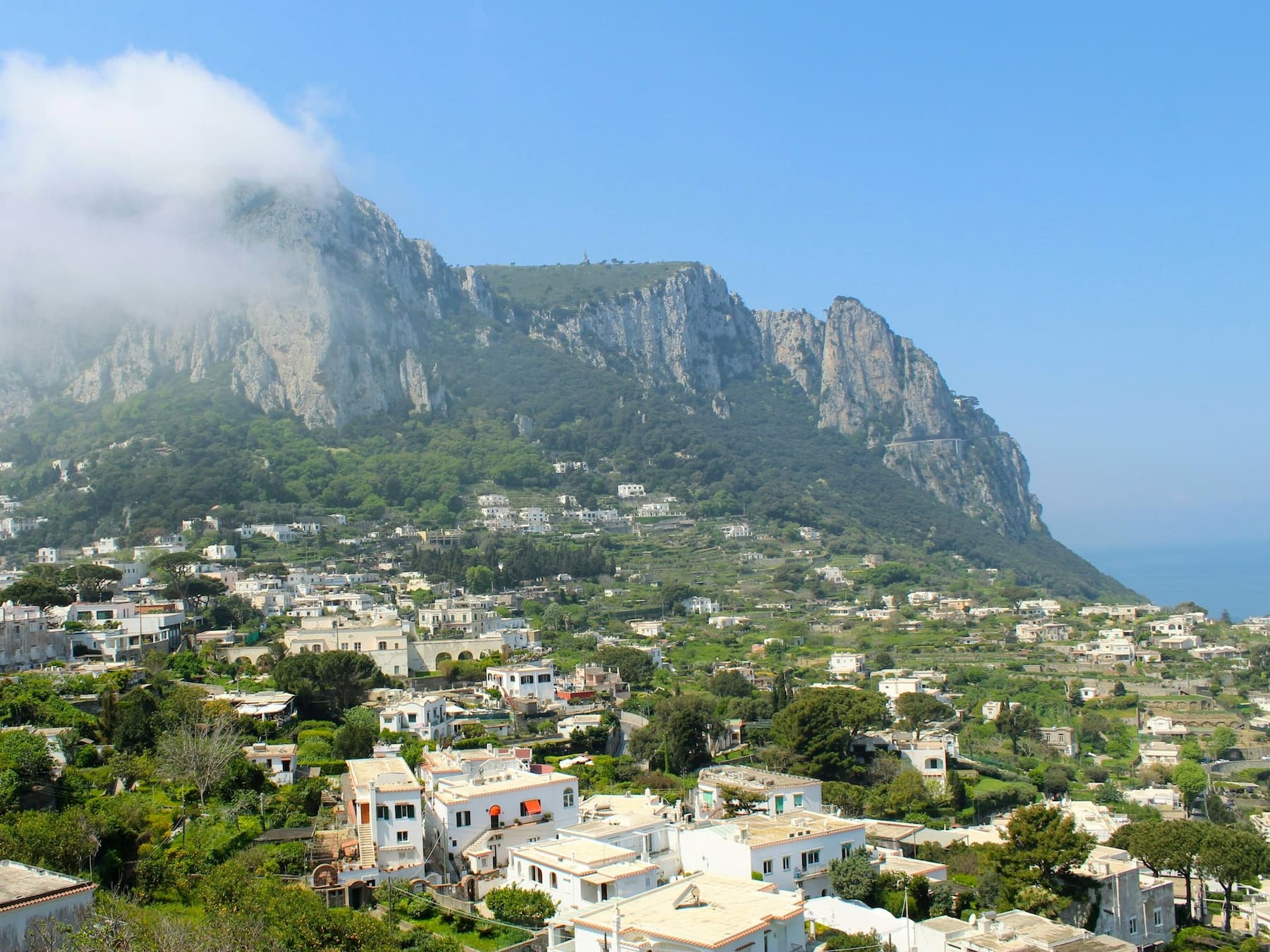 A view over part of Anacapri on the island of Capri, Italy