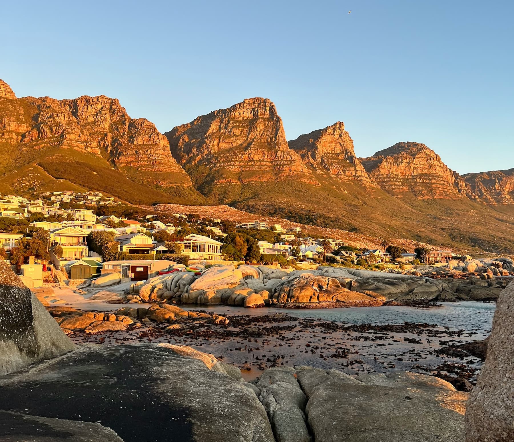 View of the Twelve Apostles mountains in Cape Town with Beta Beach in the foreground View of the Twelve Apostles mountains in Cape Town with Beta Beach in the foreground
