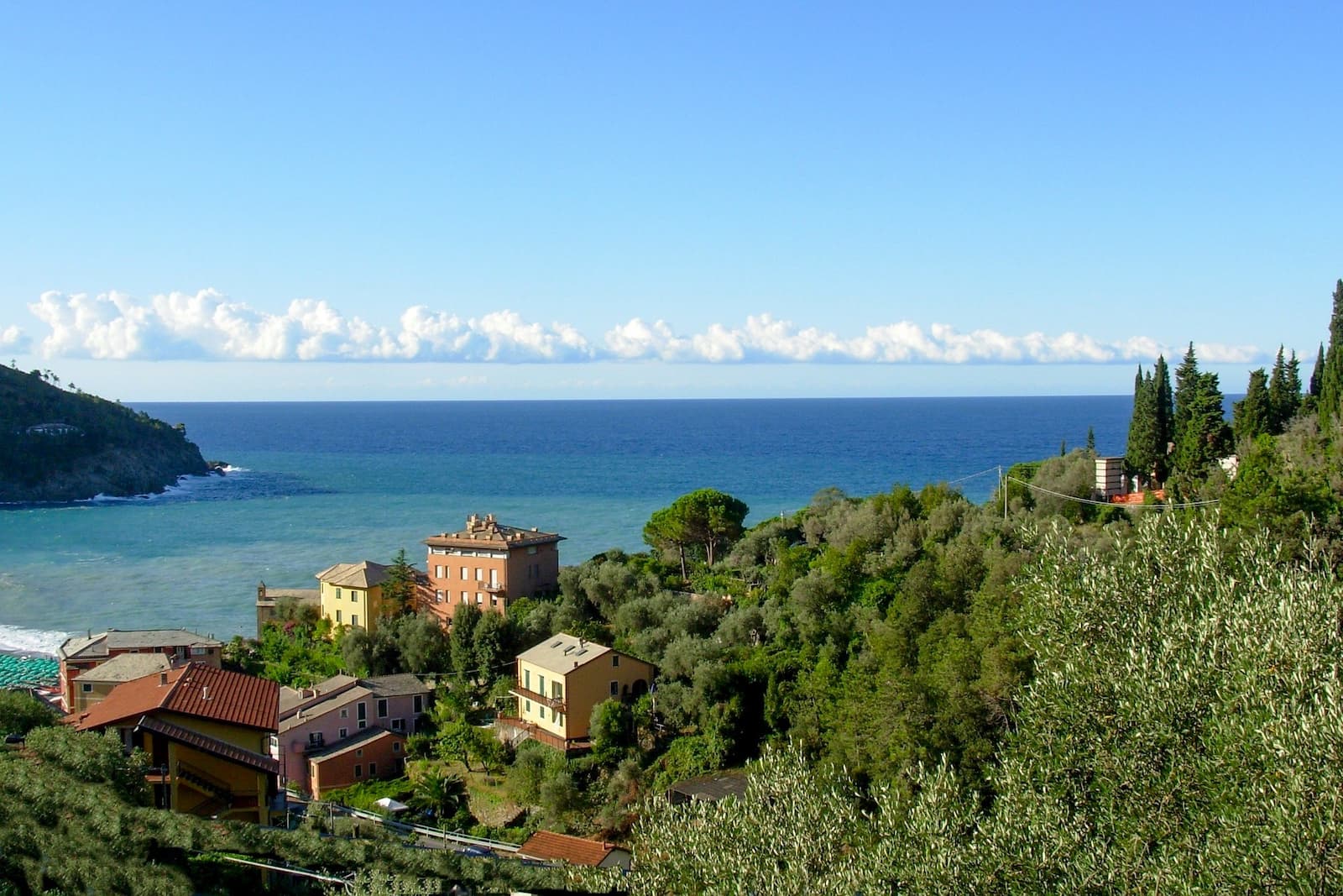 View of the small town of Bonassola, north of Levanto and Monterosso along the Cinque Terre