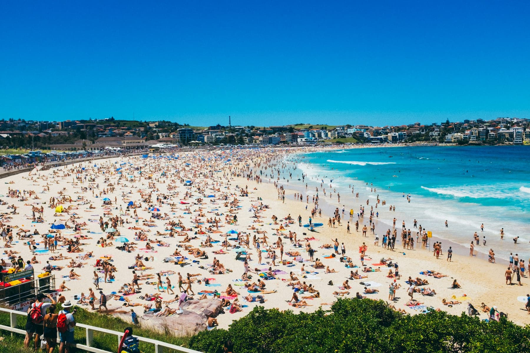 Sunny day at Bondi Beach, Sydney, one of the world's most famous beaches
