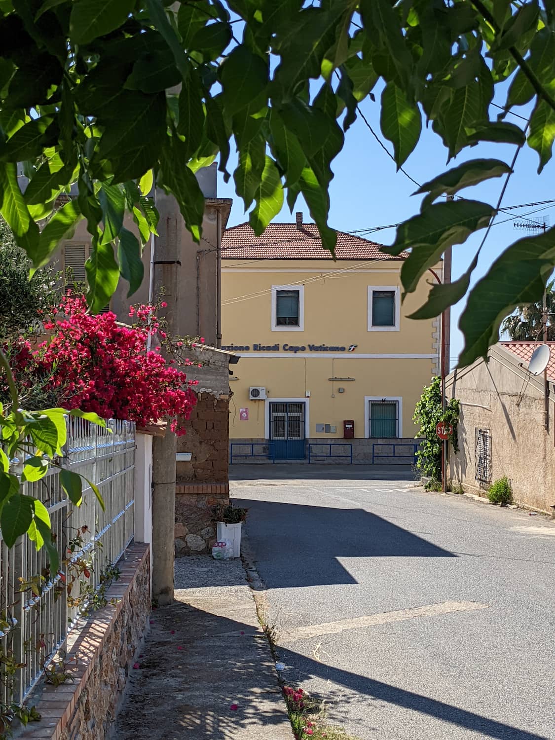 Train station building in Capo Vaticano, Southern Italy