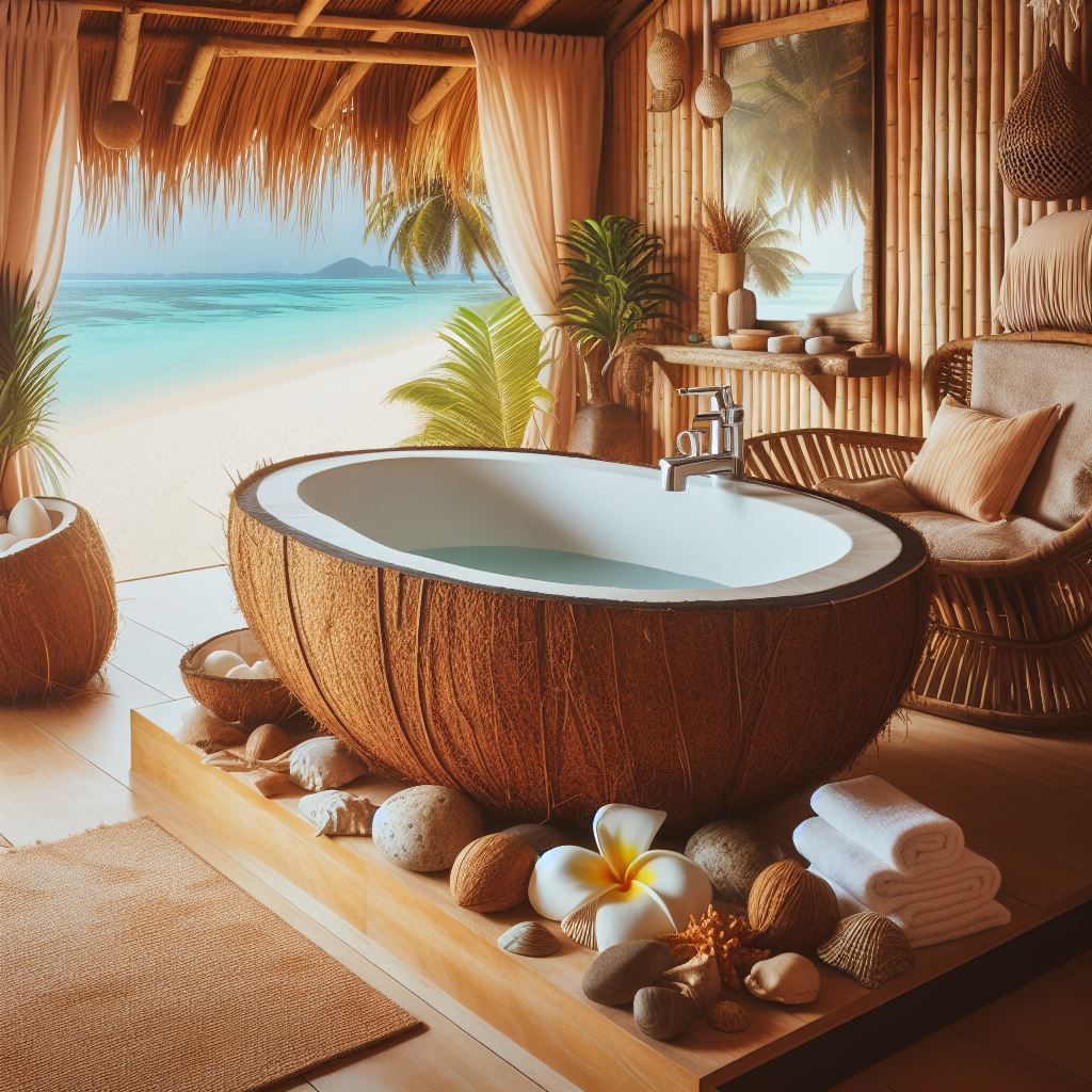 Coconut-designed bathtub