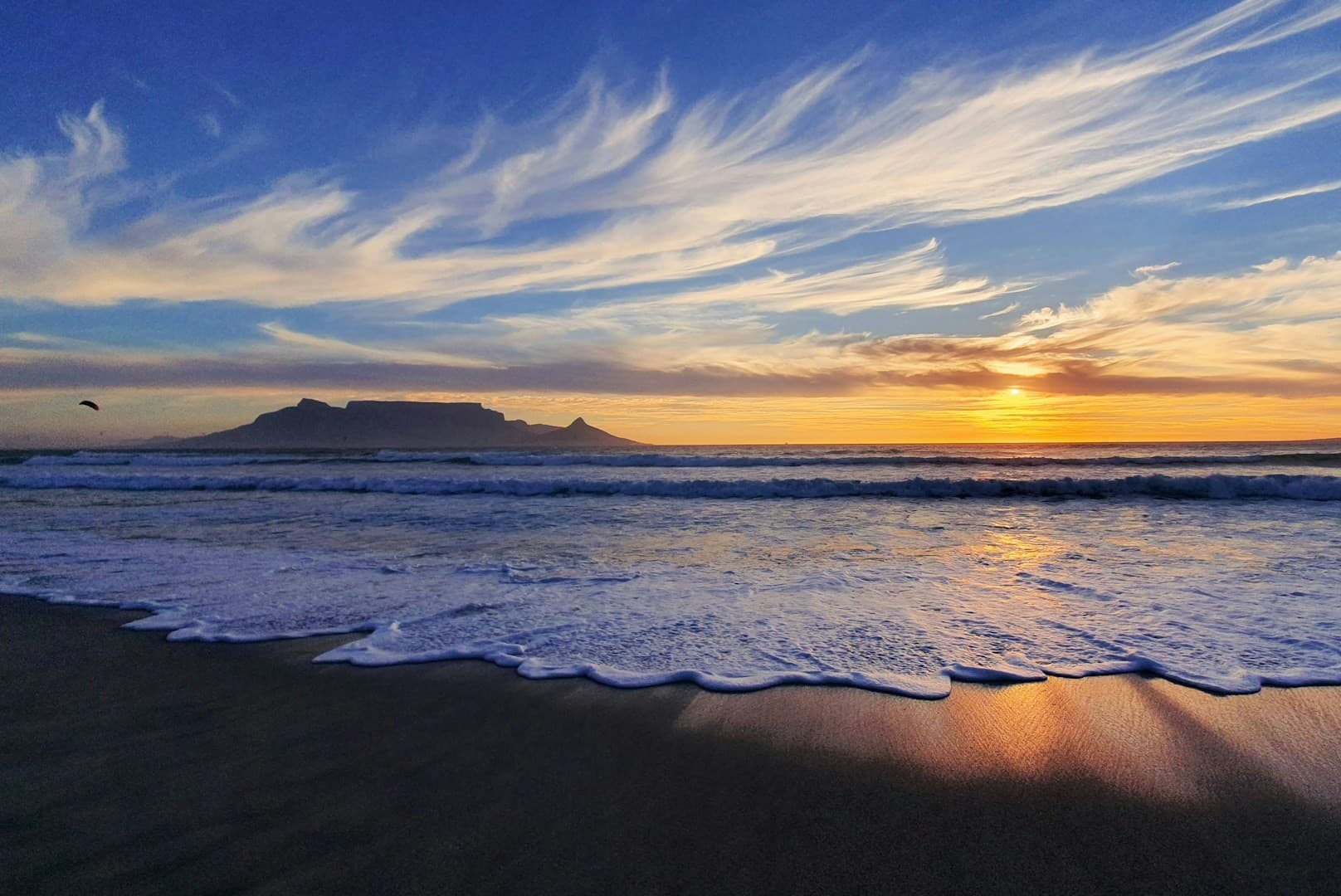 View of Table Mountain at sunset View of Table Mountain at sunset