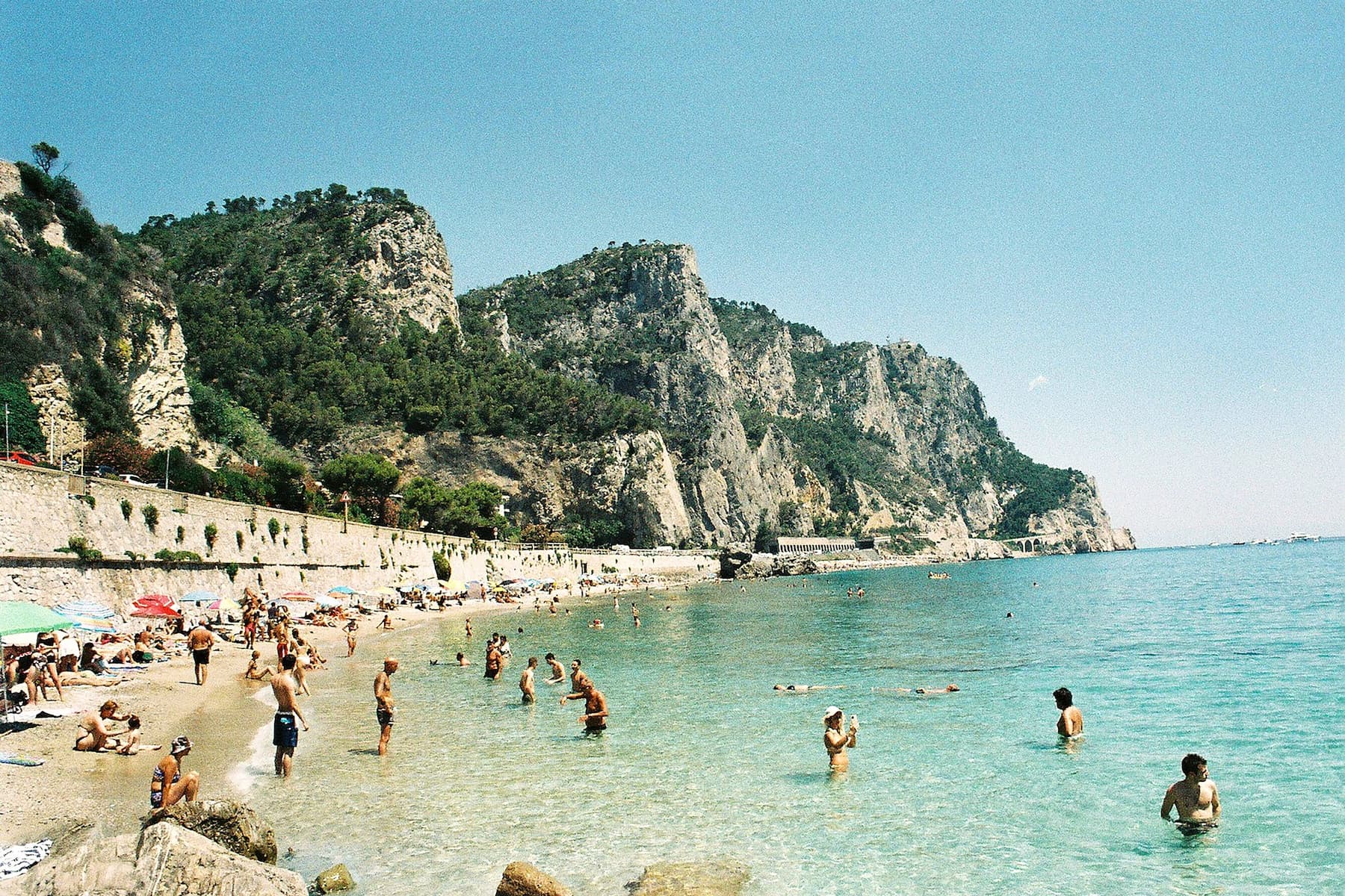 Noli on the Italian Riviera View of the beach in Noli, Italian Riviera
