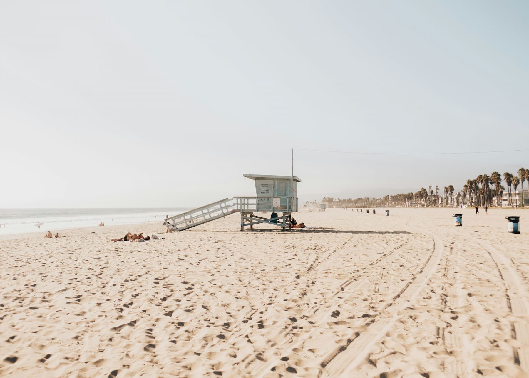 Venice Beach on a sunny day in Los Angeles, one of the world's most famous beaches.
