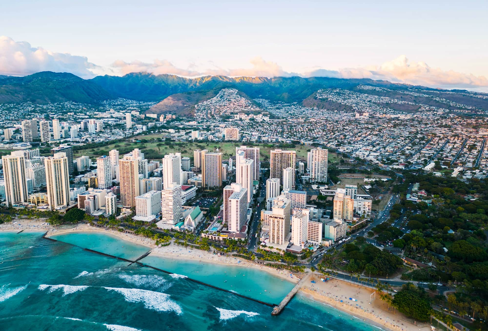 Sunset at Waikiki Beach, Oahu