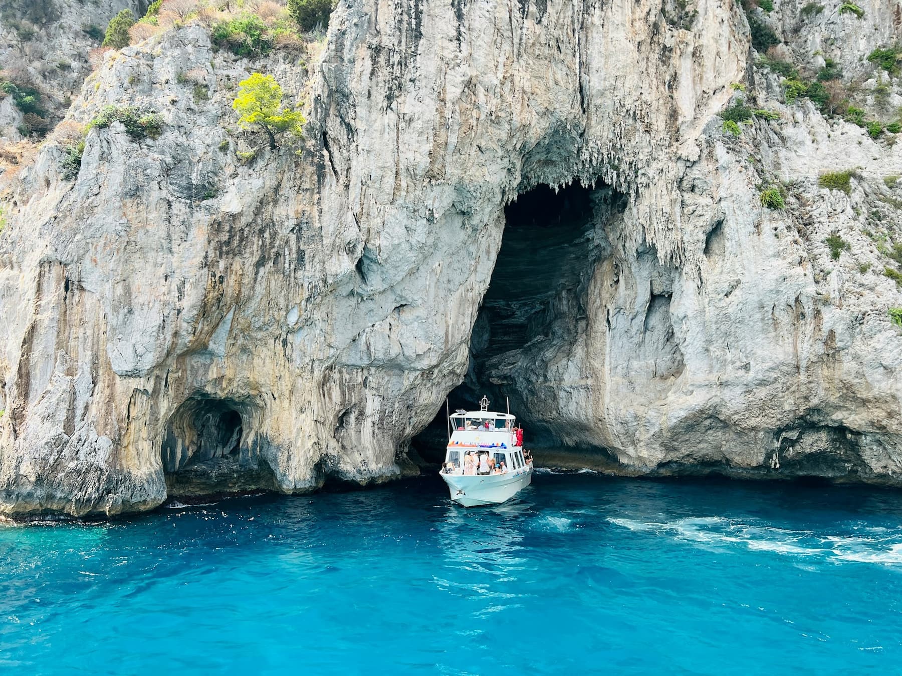 View of the entrance to the White Grotto, Capri, Italy
