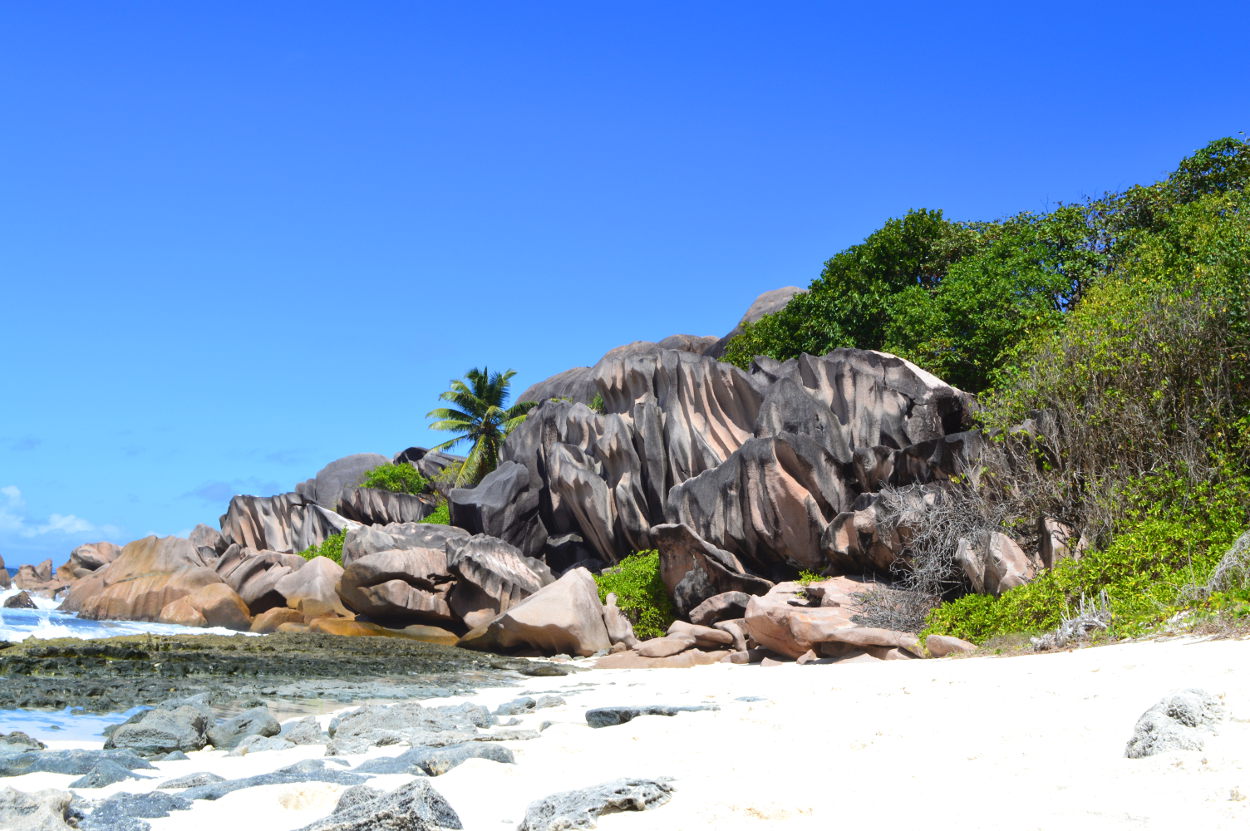 Granite rocks at the end of Grand Anse