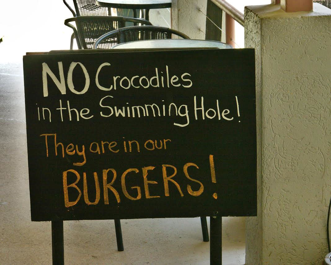 Crocodile Burgers Sign