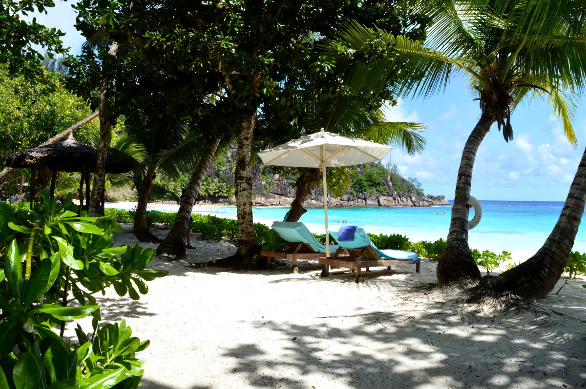 Four Seasons Beach Deckchair On A Seychelles Beach