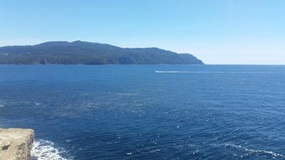 View from the harbour, out towards the open sea – next stop – Antarctica!