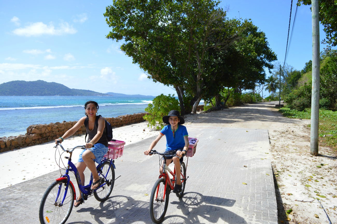 Cycling on La Digue